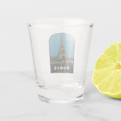 Retro Vintage Travel Paris France Eiffel Tower ショットグラス (裏面)
