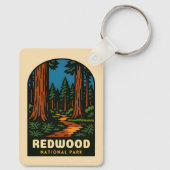 Retro Vintage Travel Redwood National Park Nature キーホルダー (裏面)