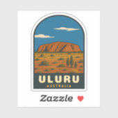 Retro Vintage Travel Uluru Australia Landscape シール (シート)