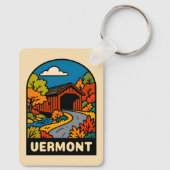 Retro Vintage Travel Vermont Landscape Scenic キーホルダー (裏面)