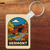 Retro Vintage Travel Vermont Landscape Scenic キーホルダー (裏面)