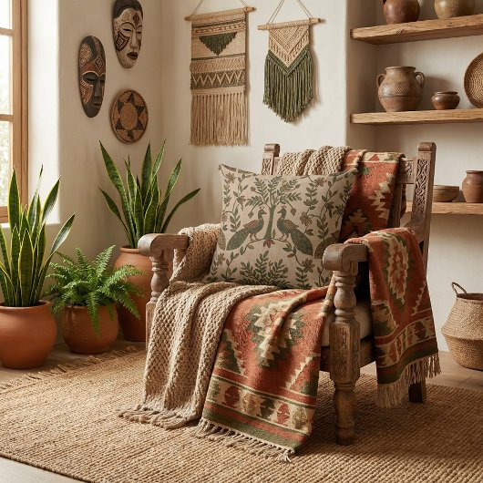  Retro vintage unique oriental pattern motifs  クッション