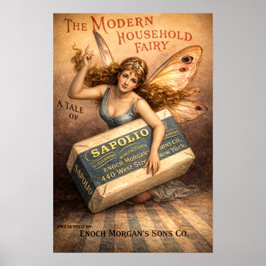 Retro Vintage Victorian Era Soap Ad ポスター (正面)