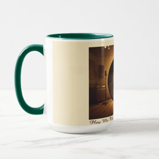 Retro Vinyl Guitar Coffee Mug マグカップ (左)