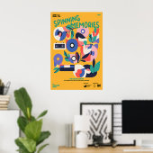 Retro Vinyl Record Art Print Mid-Century Modern ポスター (ホームオフィス)
