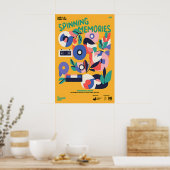 Retro Vinyl Record Art Print Mid-Century Modern ポスター (キッチン)