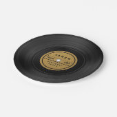 Retro Vinyl Record Birthday  ペーパープレート (アングル)