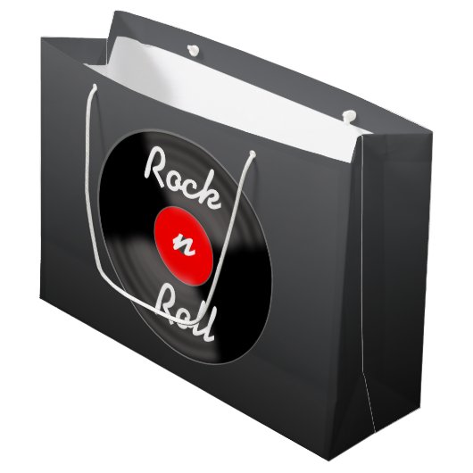 Retro Vinyl Record Gift Bag ラージペーパーバッグ (正面アングル)