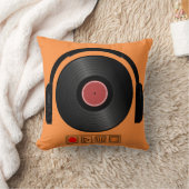 Retro Vinyl Record Headphones Music Pillow クッション (ブランケット)