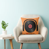 Retro Vinyl Record Headphones Music Pillow クッション (椅子)