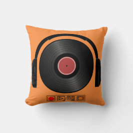Retro Vinyl Record Headphones Music Pillow クッション