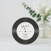 Retro vinyl record look who’s 35, 35th birthday 招待状 (スタンド正面)