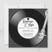 Retro Vinyl Record Photo Cover Wedding 招待状 (裏面)