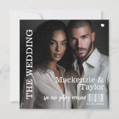 Retro Vinyl Record Photo Cover Wedding 招待状 (正面)