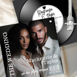 Retro Vinyl Record Photo Cover Wedding 招待状