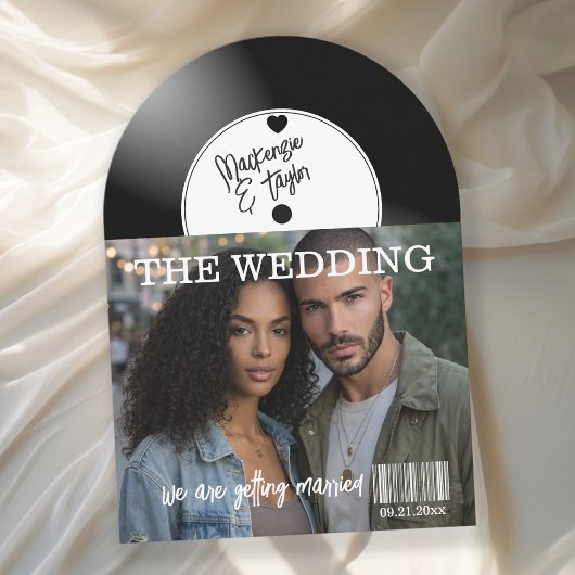 Retro Vinyl Record Photo Cover Wedding 招待状