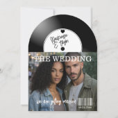 Retro Vinyl Record Photo Cover Wedding 招待状 (正面)