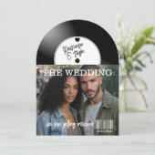 Retro Vinyl Record Photo Cover Wedding 招待状 (スタンド正面)