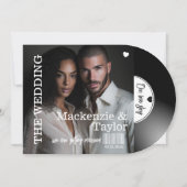 Retro Vinyl Record Photo Cover Wedding 招待状 (正面)