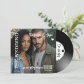 Retro Vinyl Record Photo Cover Wedding 招待状 (スタンド正面)