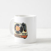 Retro Vinyl Record Player コーヒーマグカップ (正面左)