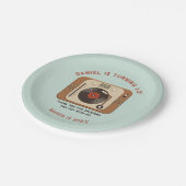 Retro Vinyl Record Player 60th Birthday  ペーパープレート (アングル)