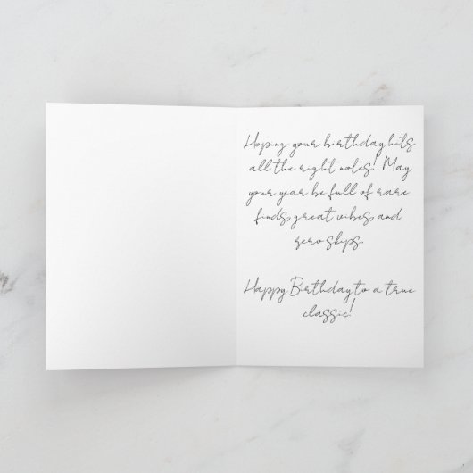 Retro Vinyl Record Player Photo Personalized カード (内部)