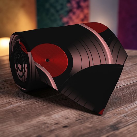 Retro Vinyl Record Pop Culture Necktie Necktie Tie ネクタイ