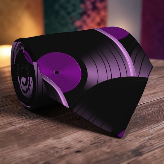 Retro Vinyl Record Pop Culture Necktie Necktie Tie ネクタイ