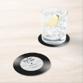 Retro Vinyl Record Song Request ラウンドペーパーコースター (インサイチュ)