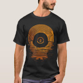 Retro Vinyl Record Sunset Design Tシャツ (正面)