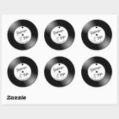 Retro Vinyl Record Wedding ラウンドシール (シート)