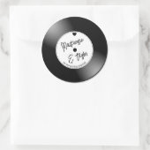 Retro Vinyl Record Wedding ラウンドシール (バッグ)