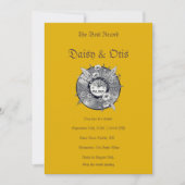 Retro Vinyl Record Wedding Invitation 70s Boho 招待状 (正面)