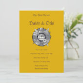 Retro Vinyl Record Wedding Invitation 70s Boho 招待状 (スタンド正面)