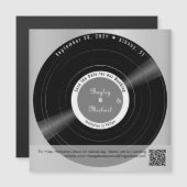 Retro Vinyl Record Wedding Save the Date Magnet マグネット招待状 (正面/裏面)