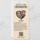 Retro Vinyl Rock ’n’ Roll Wedding Ticket 招待状 (裏面)