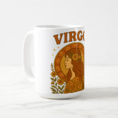 Retro Virgo Zodiac Boho Floral Astrology  コーヒーマグカップ (正面左)