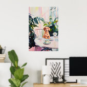 Retro Vizsla Poster, Vizsla Oil Painting, Vintage ポスター (ホームオフィス)