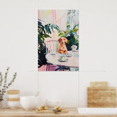 Retro Vizsla Poster, Vizsla Oil Painting, Vintage ポスター (キッチン)