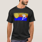 Retro wakeboarder sunset wakeboarding wakeboard tシャツ (正面)