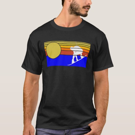 Retro wakeboarder sunset wakeboarding wakeboard tシャツ (正面)