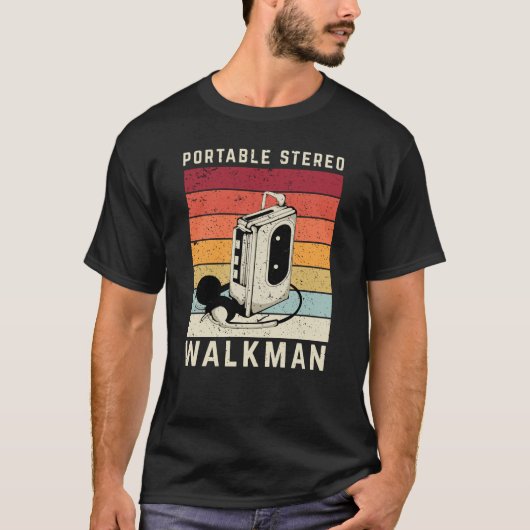 Retro Walkman Music Tシャツ (正面)