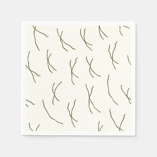 Retro Warm Abstract Dashes | Cream White スタンダードカクテルナプキン (正面)