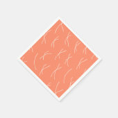 Retro Warm Abstract Dashes | Salmon Pink スタンダードカクテルナプキン (角)
