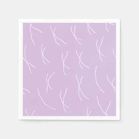 Retro Warm Abstract Dashes | Soft Lilac スタンダードカクテルナプキン (正面)
