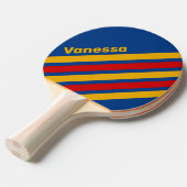Retro Warmhearted Angled Striping with Name 卓球ラケット (正面アングル)