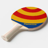Retro Warmhearted Circle Stripe with Name 卓球ラケット (正面アングル)