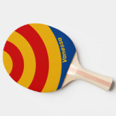 Retro Warmhearted Circle Stripe with Name 卓球ラケット (横)