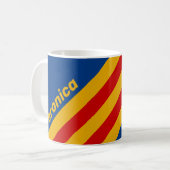 Retro Warmhearted Stripes with Name コーヒーマグカップ (正面左)